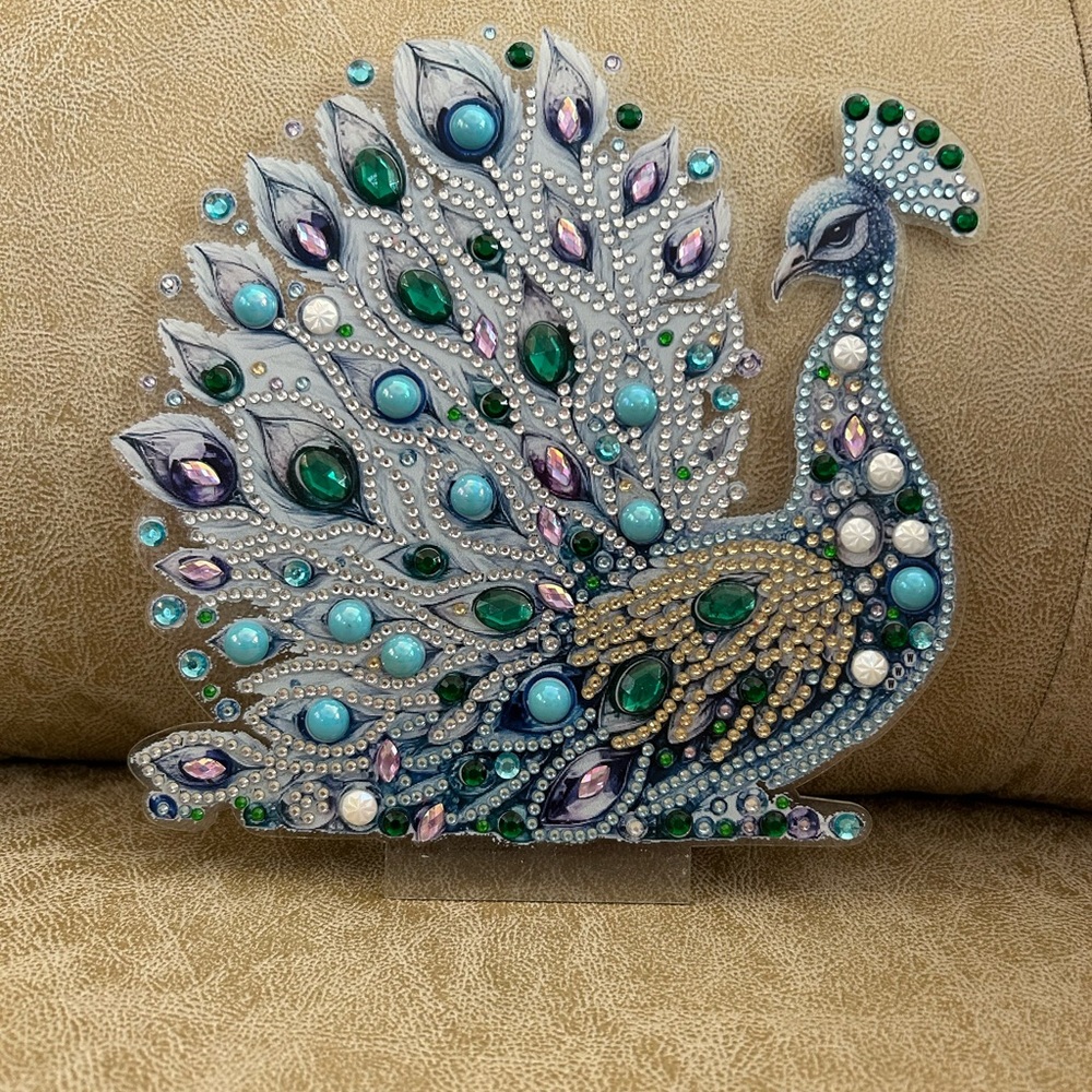 Colorful Peacock Decorative Piece.           The Fan is Open